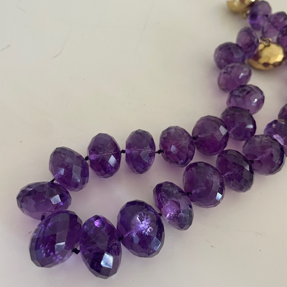 Elegant Purple Amethyst Beaded Necklace